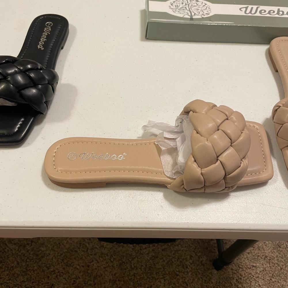 Weeboo Braided Sandles MUI-4 black 5.5, 6,6. 7, 7.5, 8.5. Nude  6, 7, 7.5, 8.5